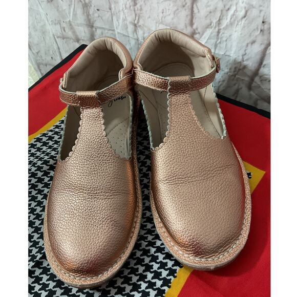 Monkey Feet Size 39 W 8.5 Pebbled Metallic Leather T Strap Mary Jane Comfort - Picture 6 of 7